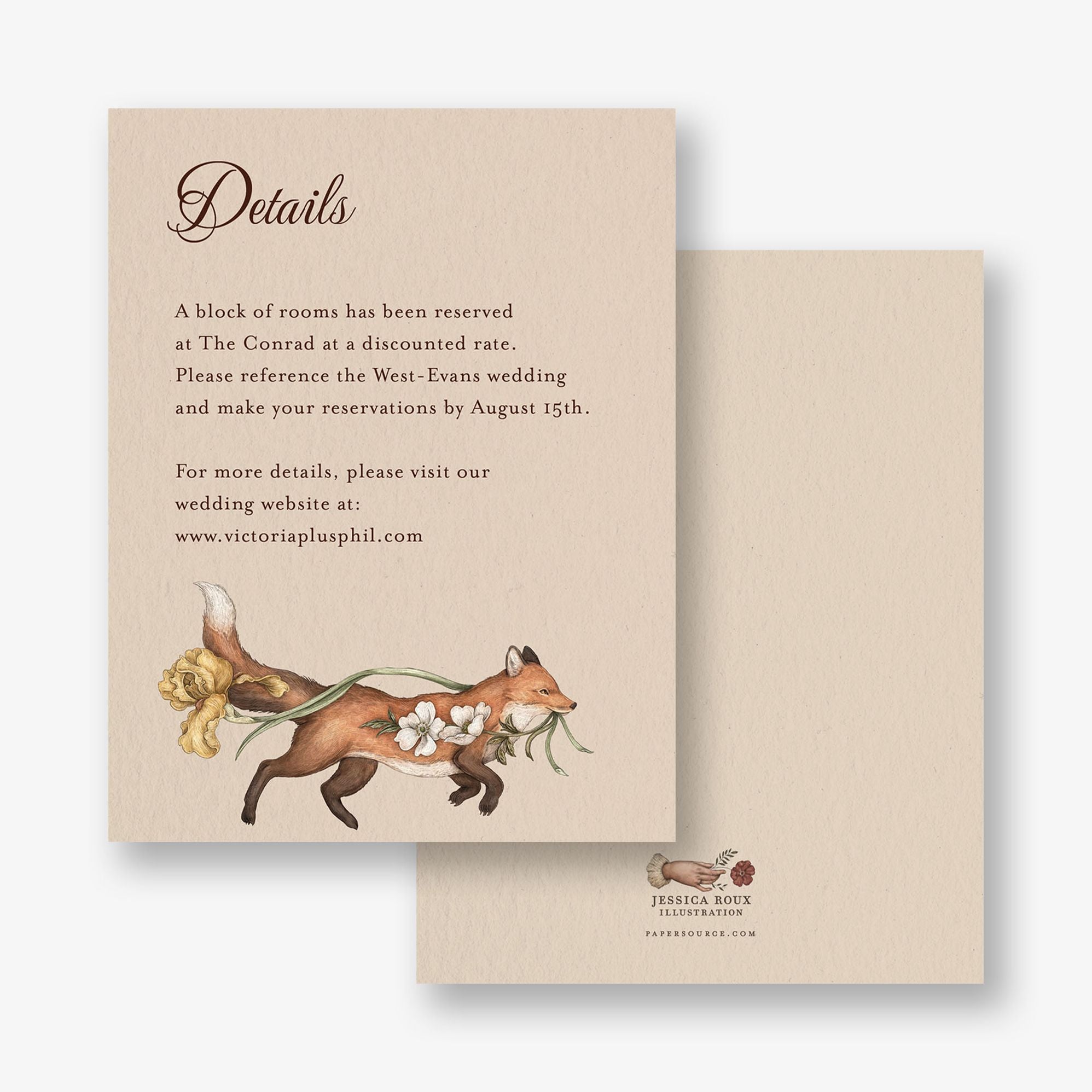 Fox and Florals Information Card - Image 2