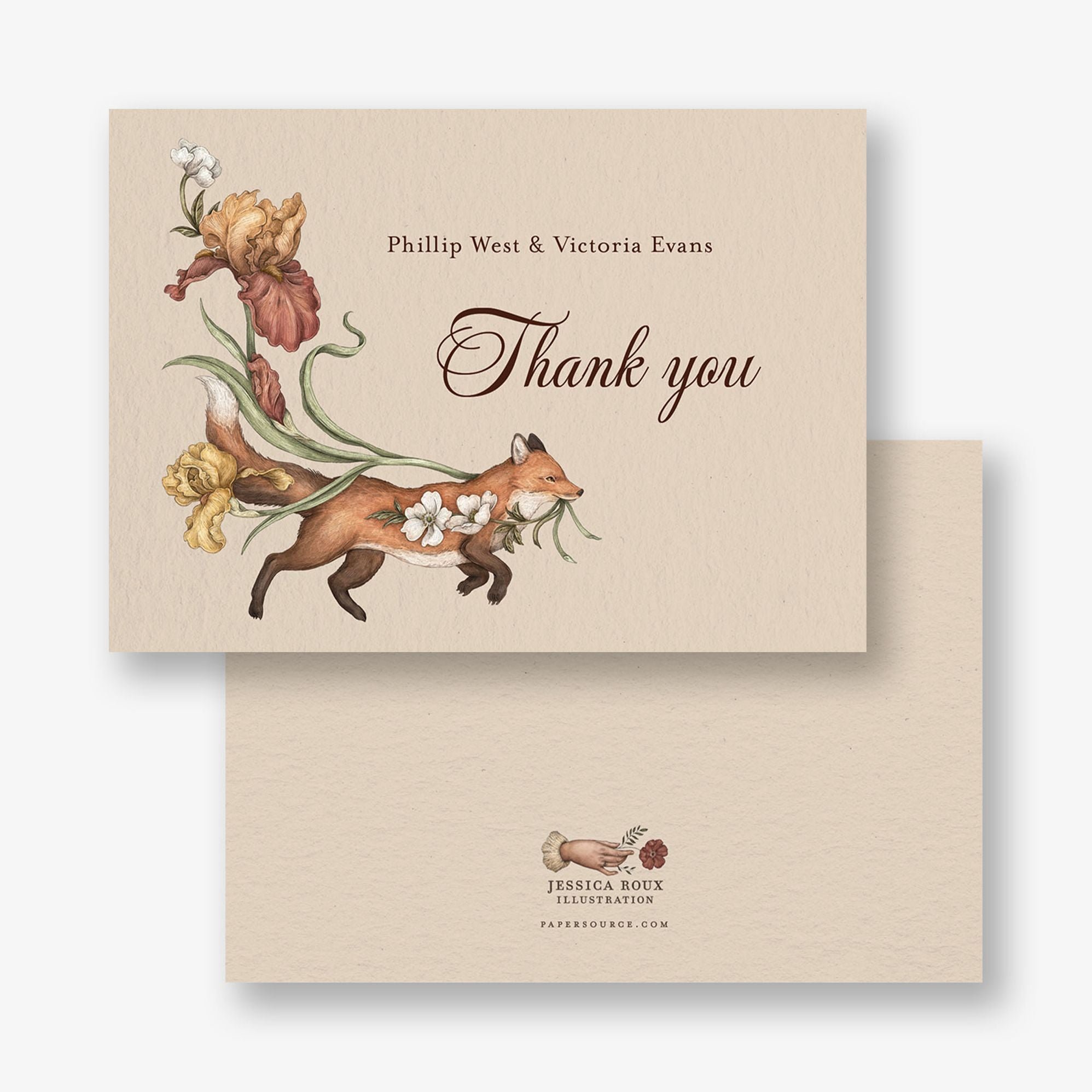 Fox and Florals Stationery Card - Image 2