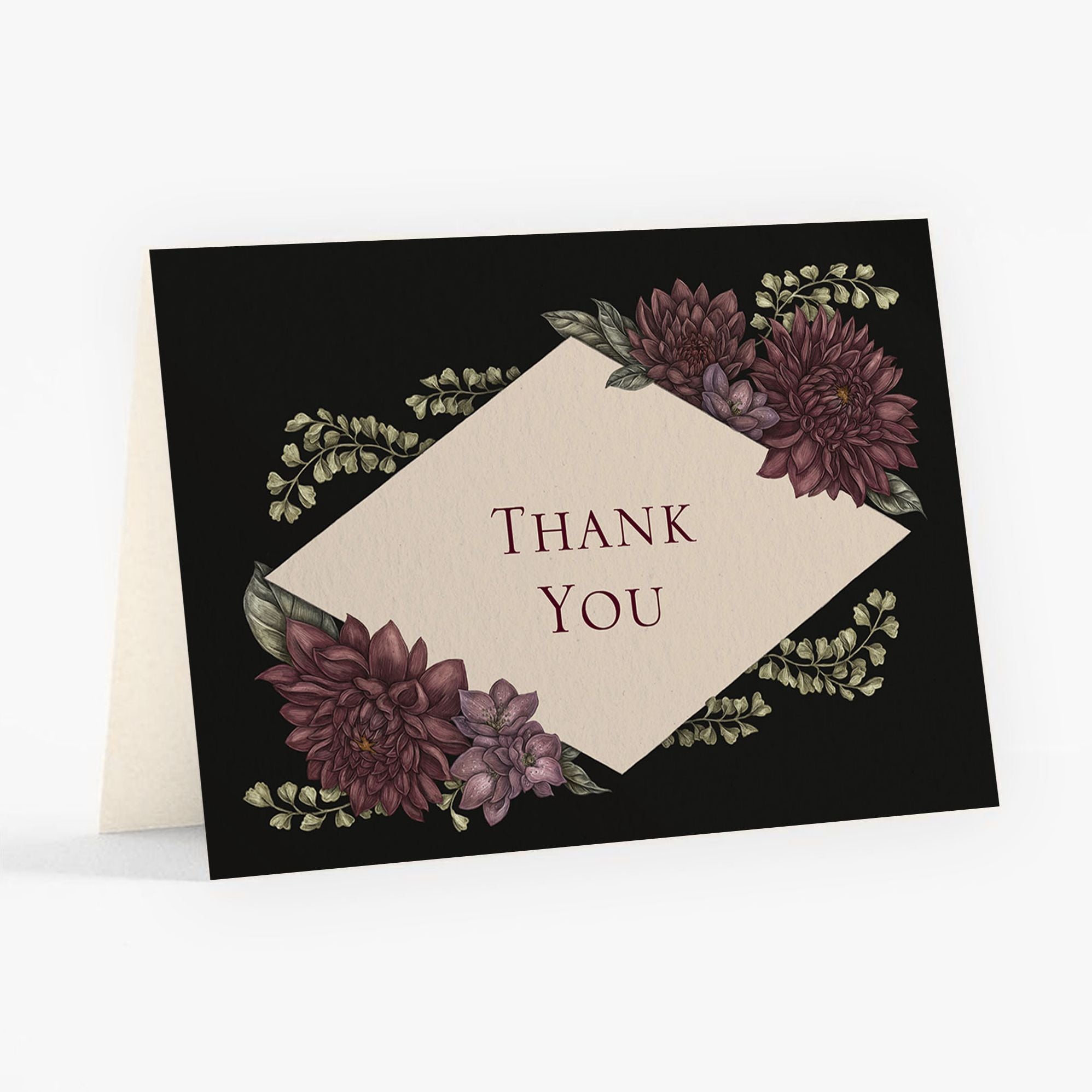 Moody Dahlias Stationery Card - Image 2