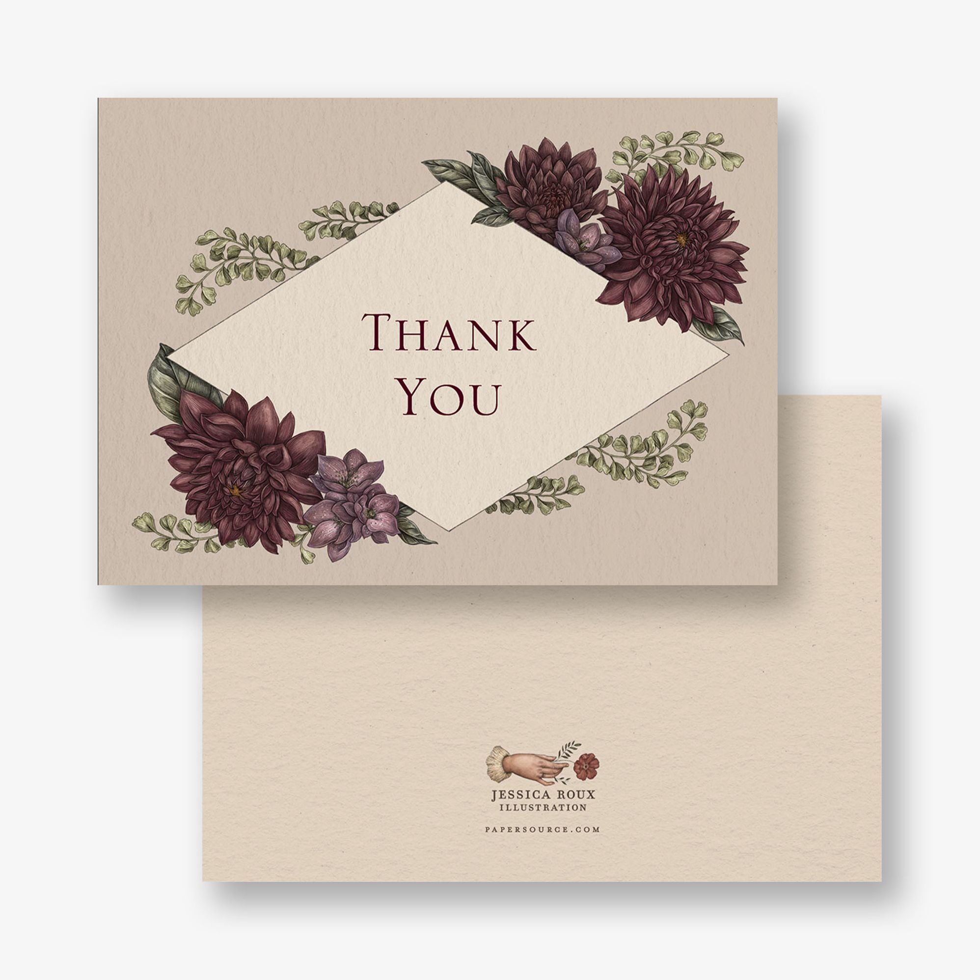 Moody Dahlias Stationery Card - Image 3