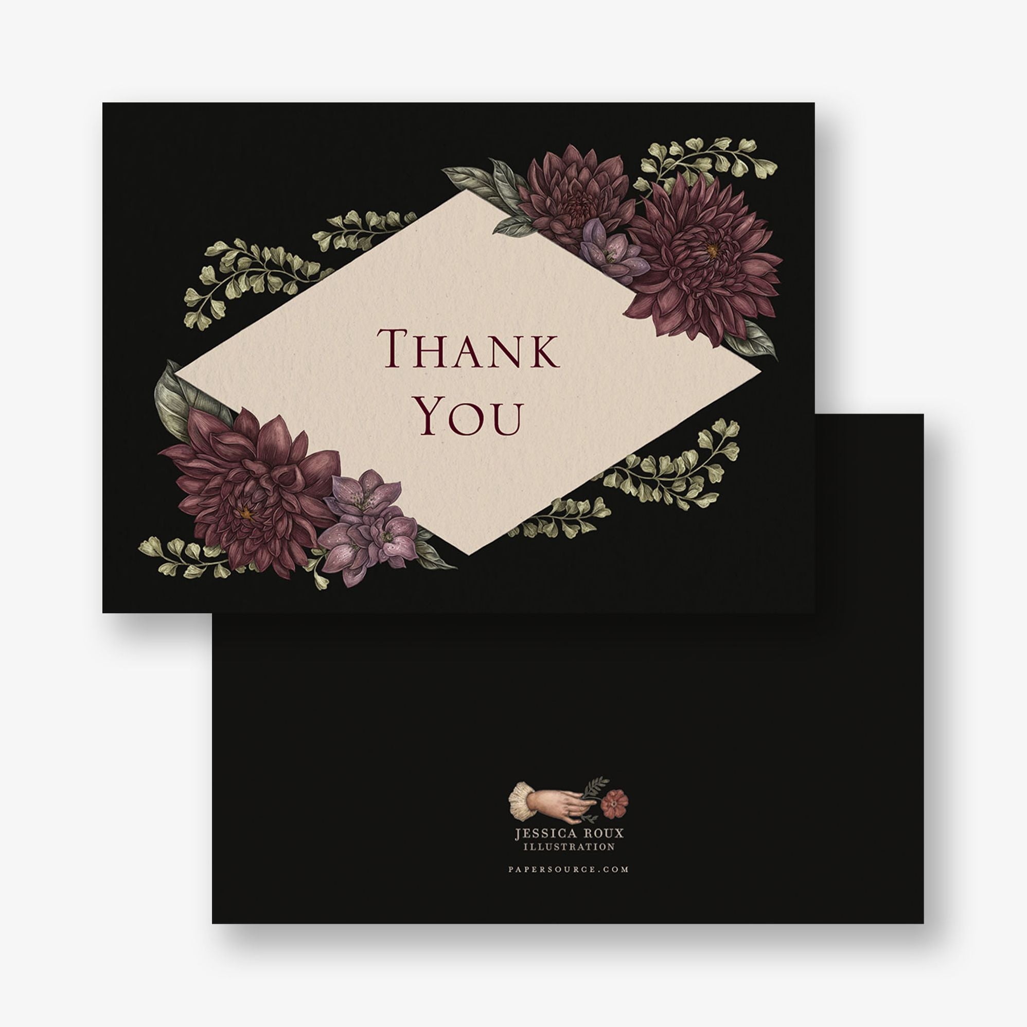 Moody Dahlias Stationery Card - Image 4