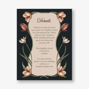 Tulips and Swallows Information Card