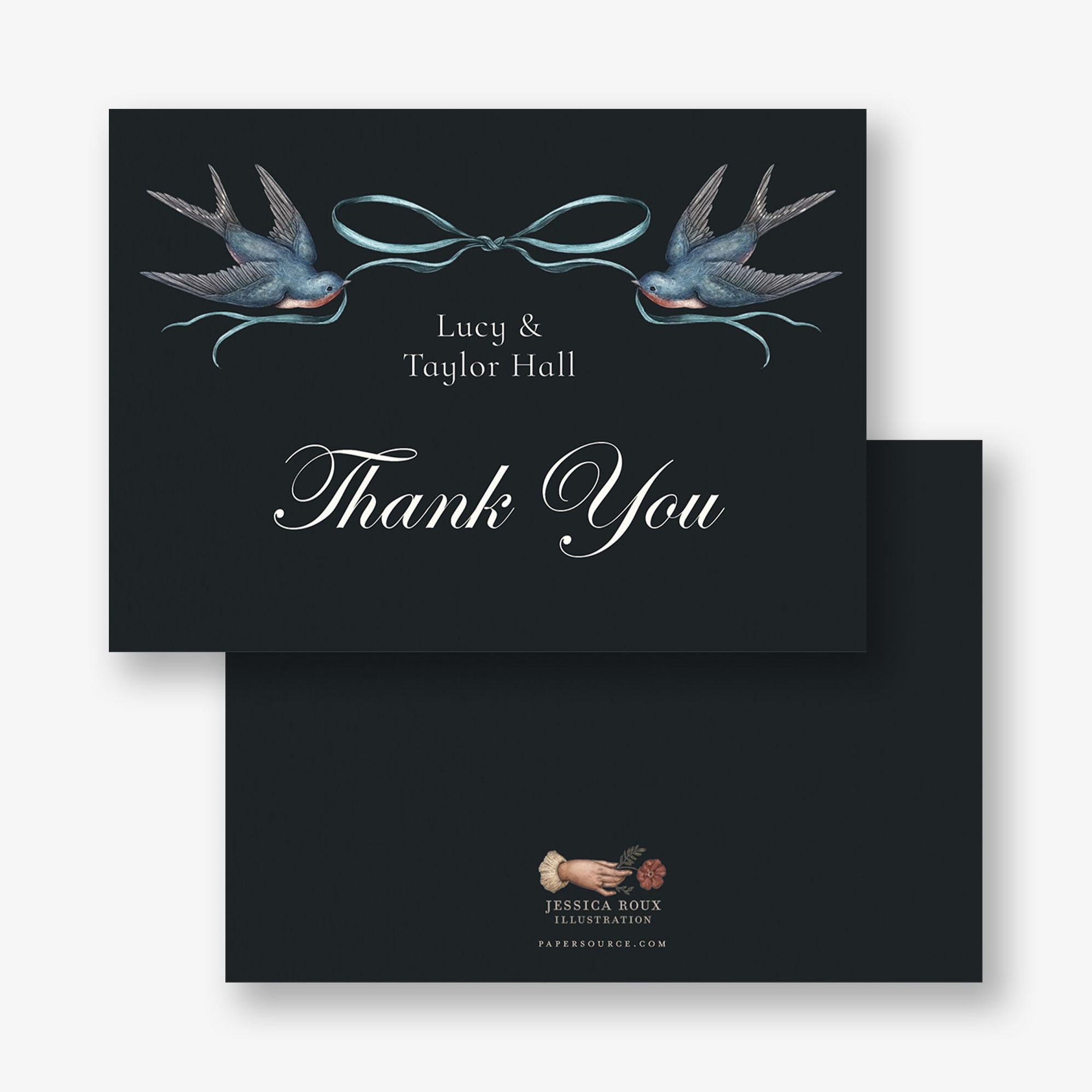 Tulips and Swallows Stationery Card - Image 2