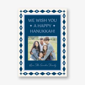 Retro Diamond Hanukkah Holiday Photo Card