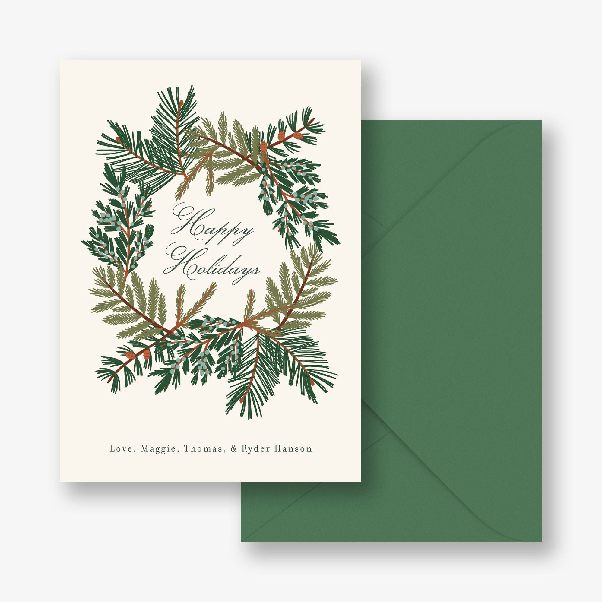 Pine Bough Frame Holiday Card - Image 2