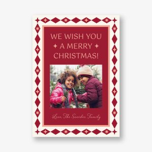 Retro Diamond Holiday Photo Card