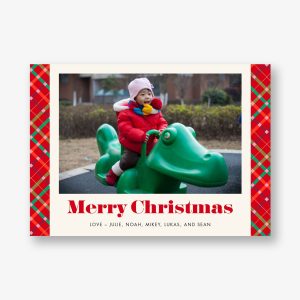 Mod Plaid Holiday Photo Card