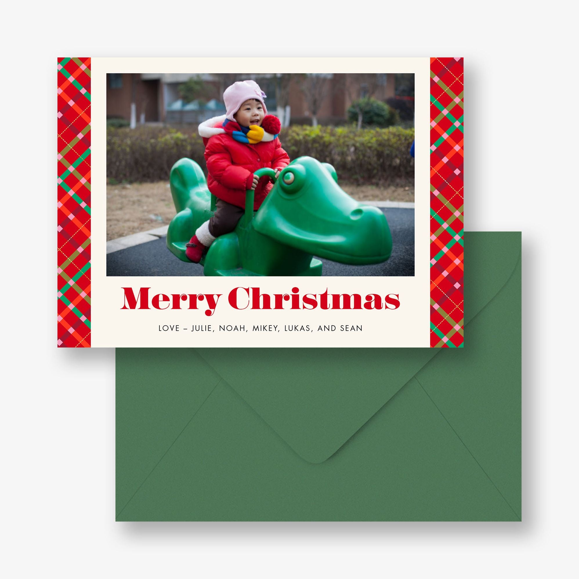 Mod Plaid Holiday Photo Card - Image 2