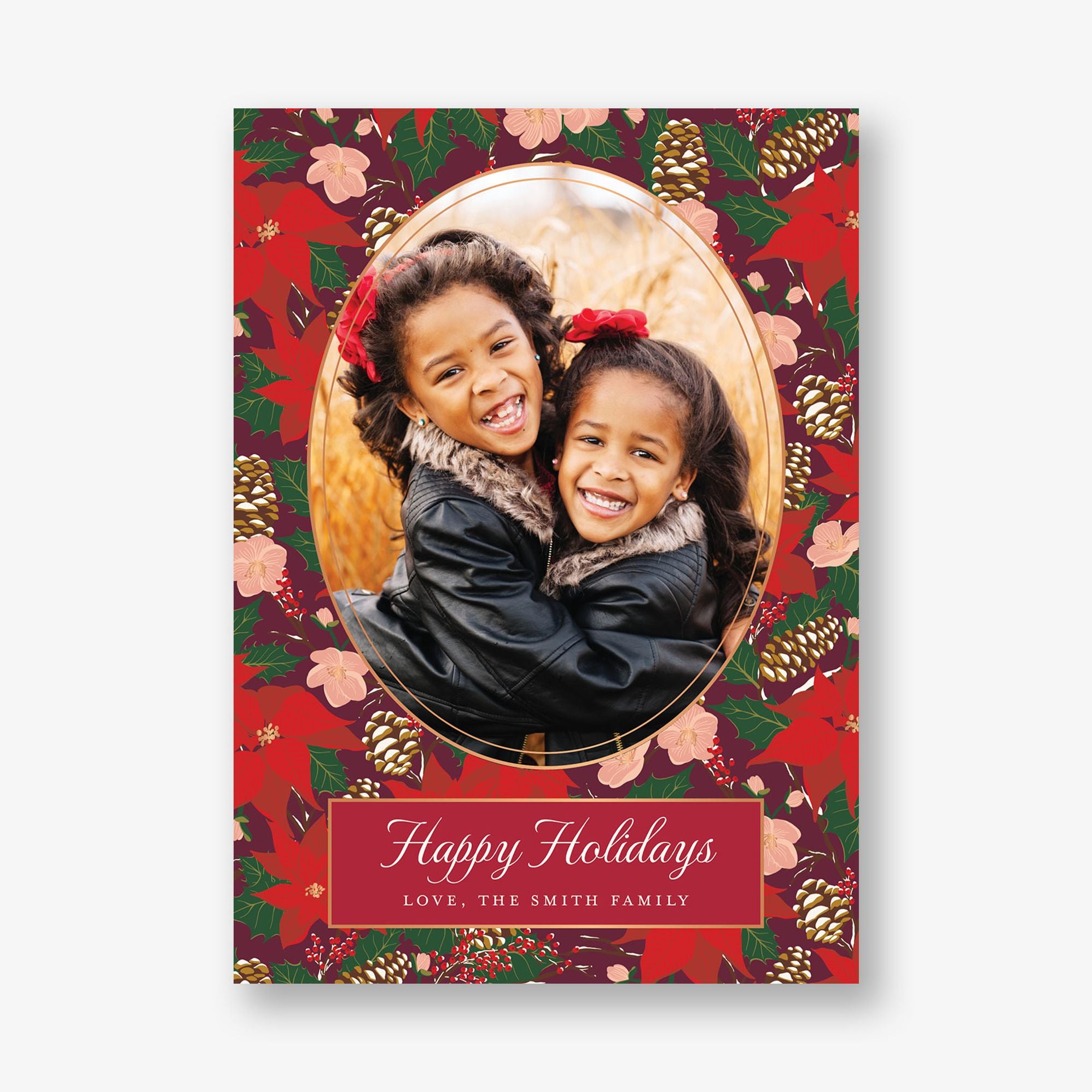 Poinsettia Foil Frame Holiday Card - Image 2