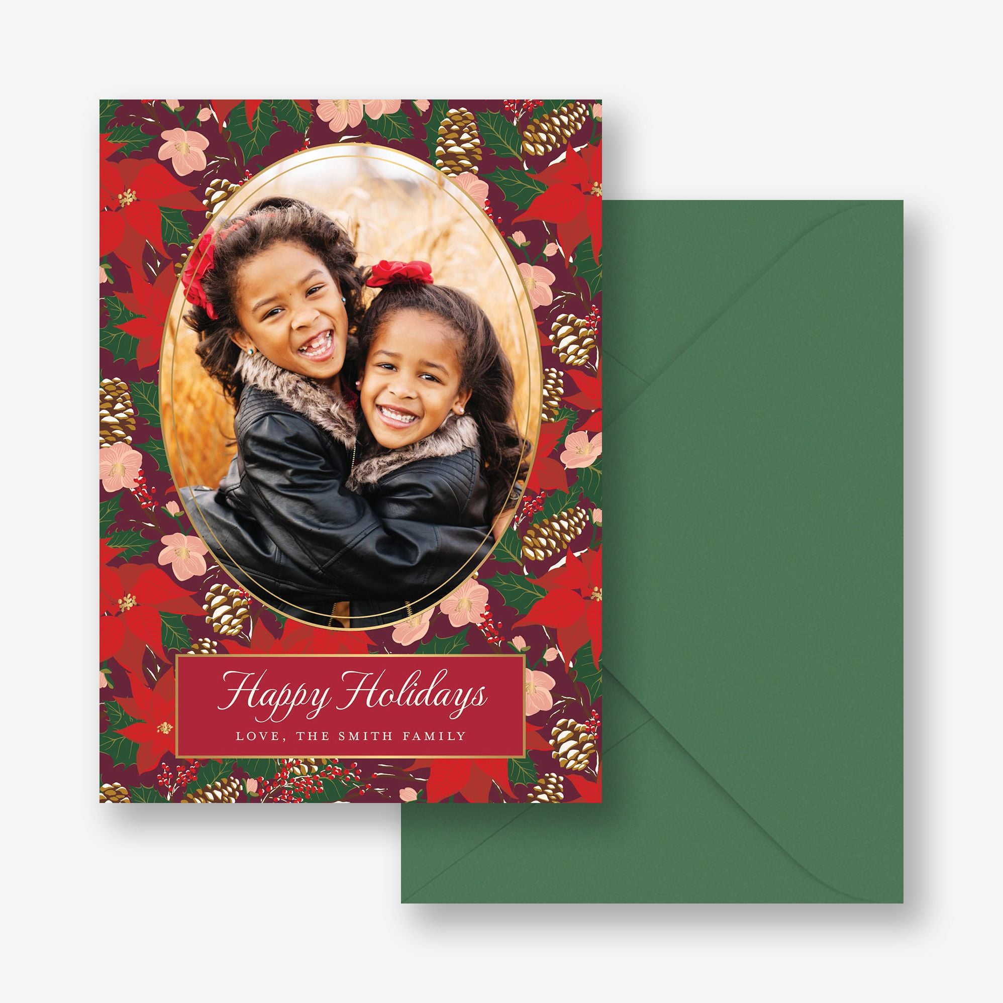 Poinsettia Foil Frame Holiday Card - Image 4