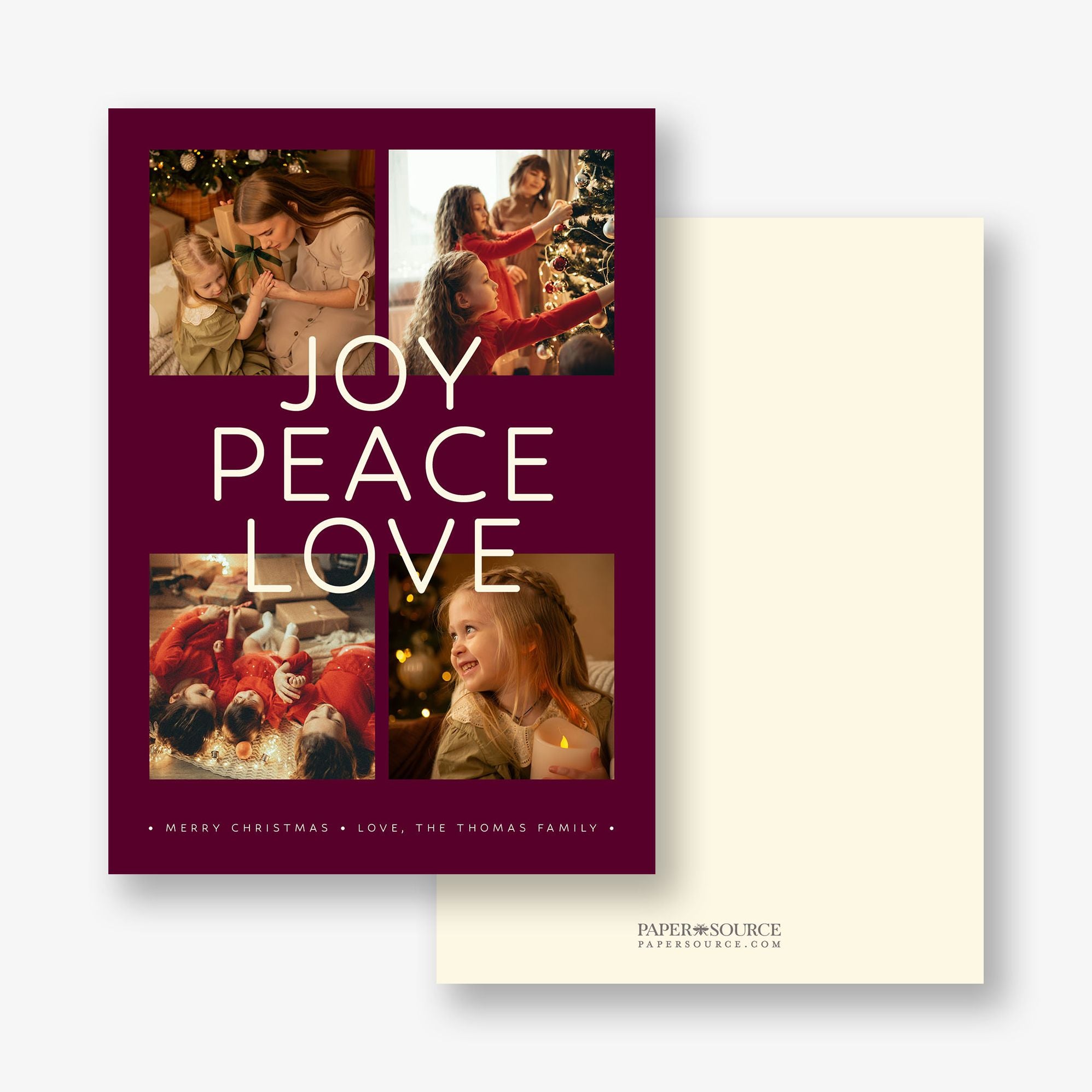 Joy Peace Love Collage Holiday Photo Card - Image 2