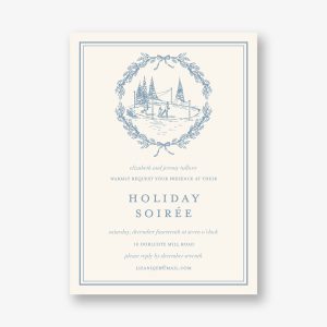 Winter Toile Holiday Party Invitation