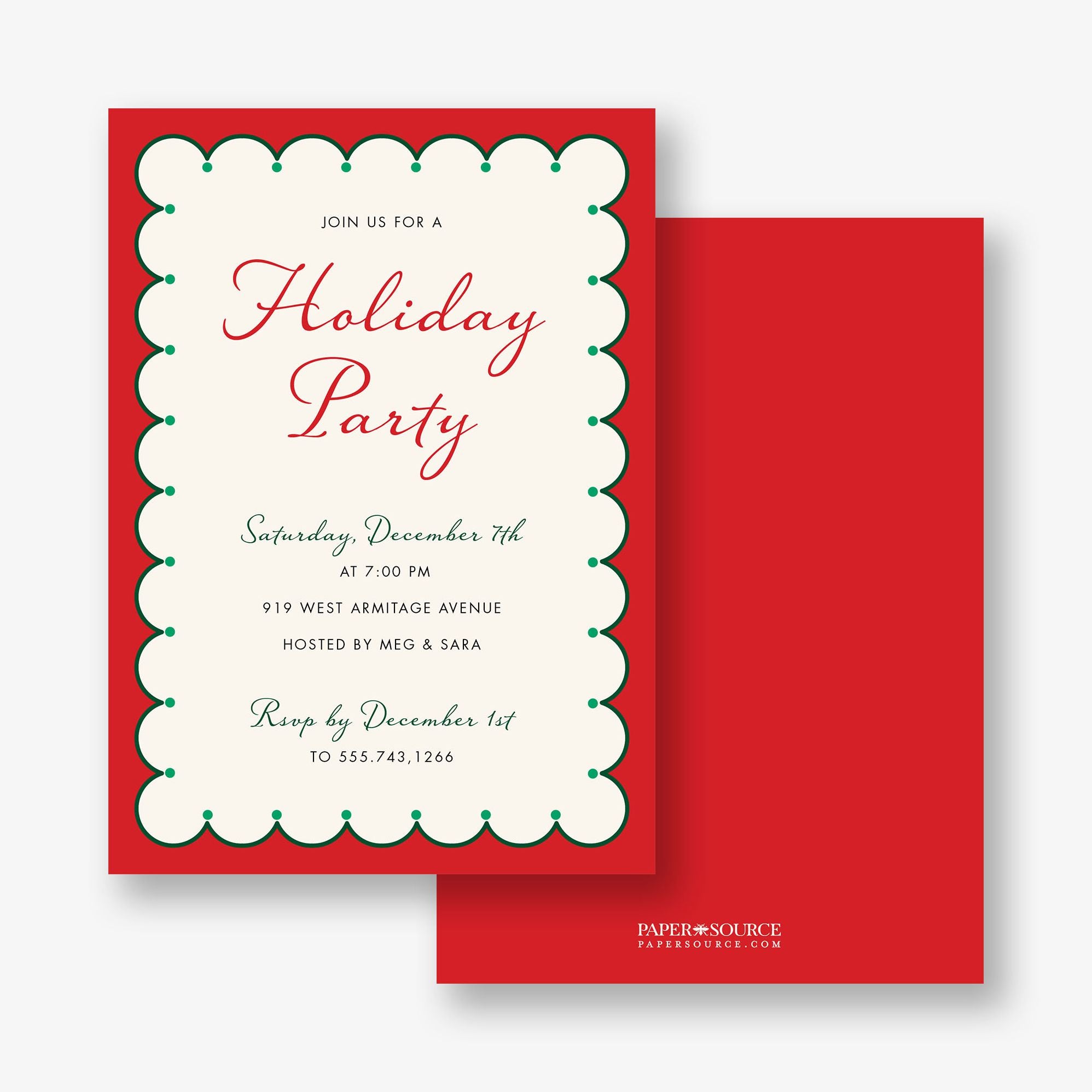 Festive Scallops Holiday Party Invitation - Image 3