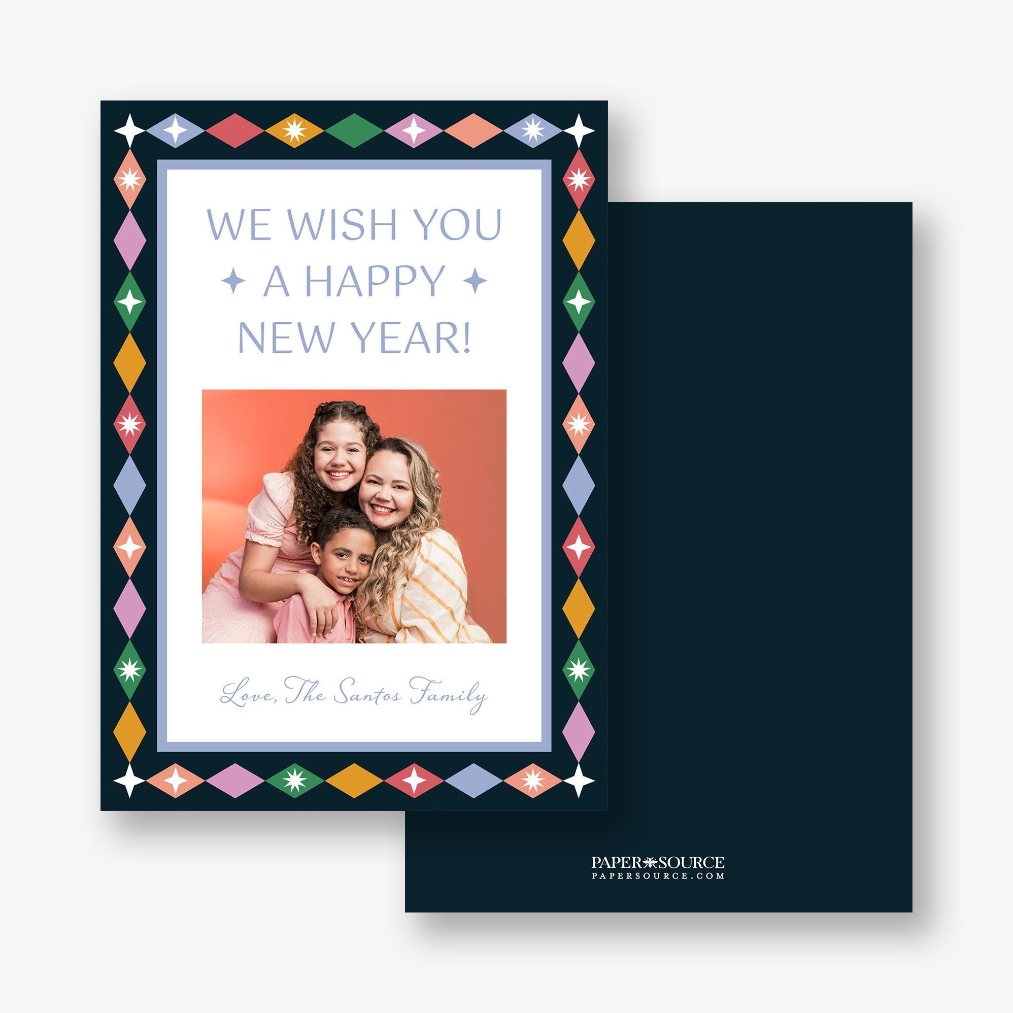 Retro Diamond New Year Photo Card - Image 3