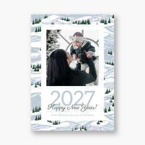 Snowy Forest New Year Photo Card