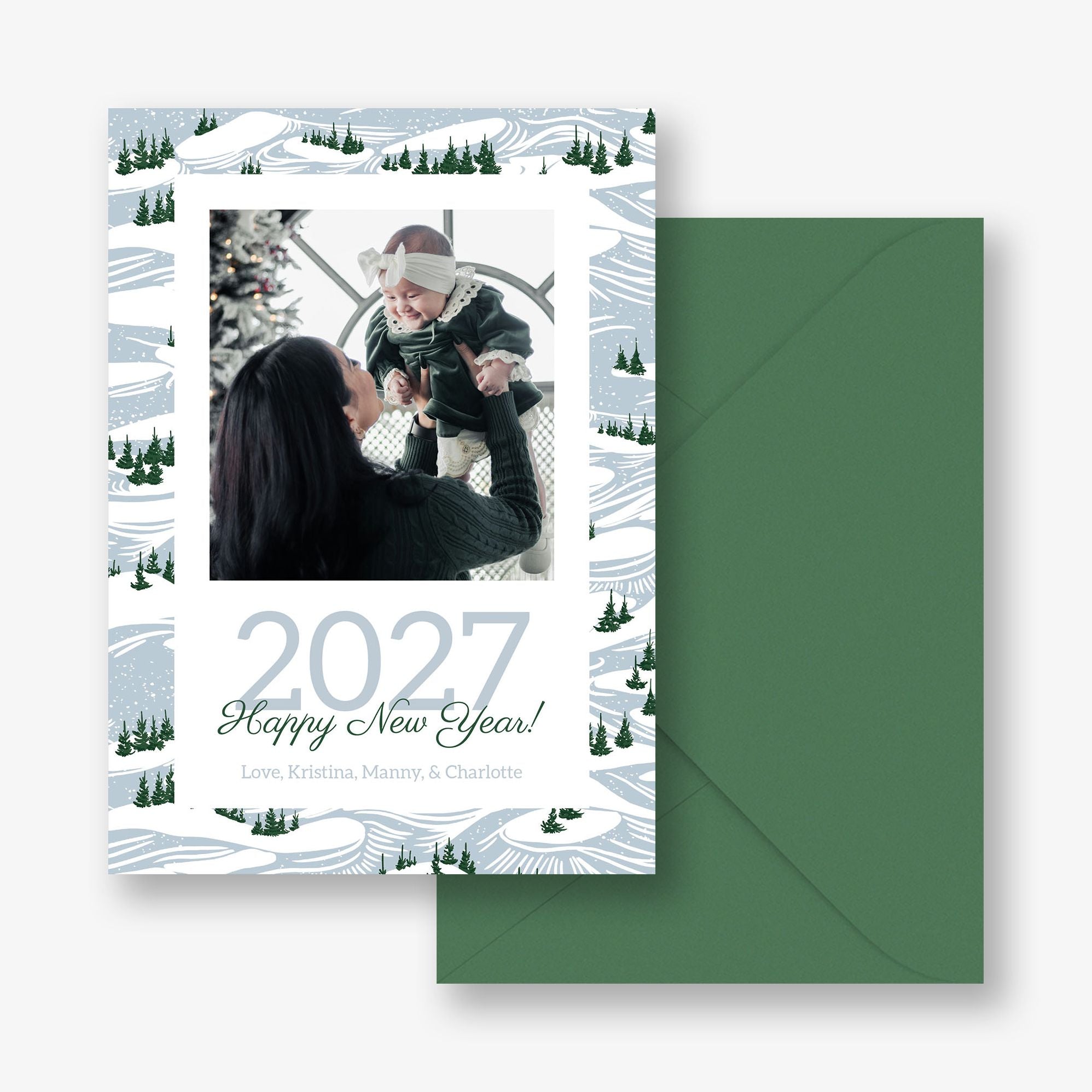 Snowy Forest New Year Photo Card - Image 4