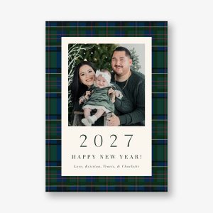 Tartan Plaid New Year Photo Card