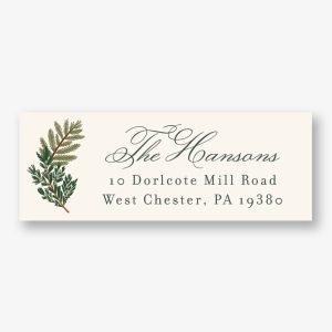 Pine Bough Frame Return Address Label