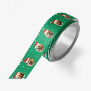 Santa Hat Photo Custom Ribbon 2 Yard Spool