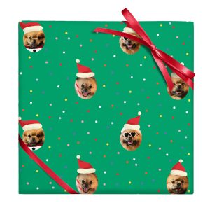 Santa Hat Photo Custom Wrapping Paper