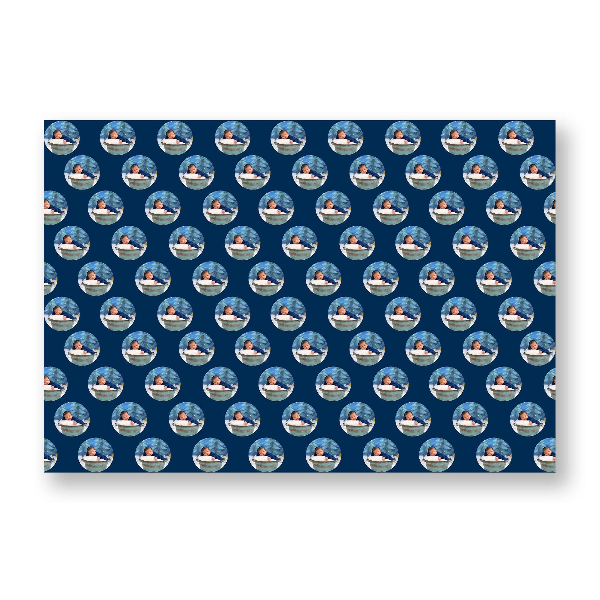Holiday Circle Photo Frame Custom Wrapping Paper - Image 2