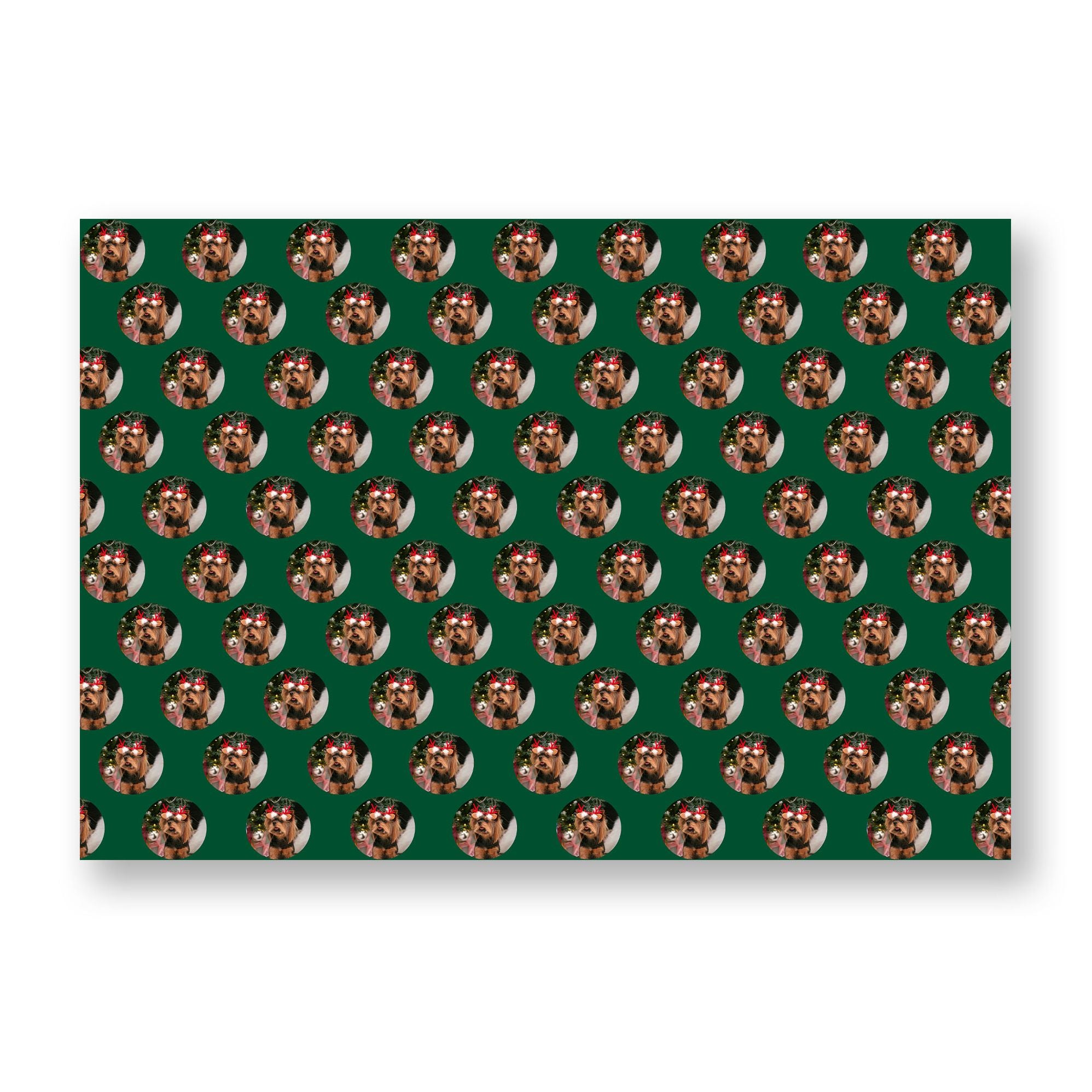 Holiday Circle Photo Frame Custom Wrapping Paper - Image 4