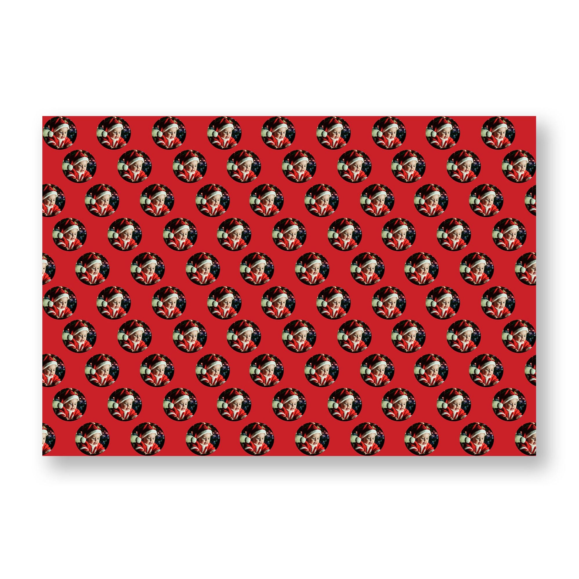 Holiday Circle Photo Frame Custom Wrapping Paper - Image 5