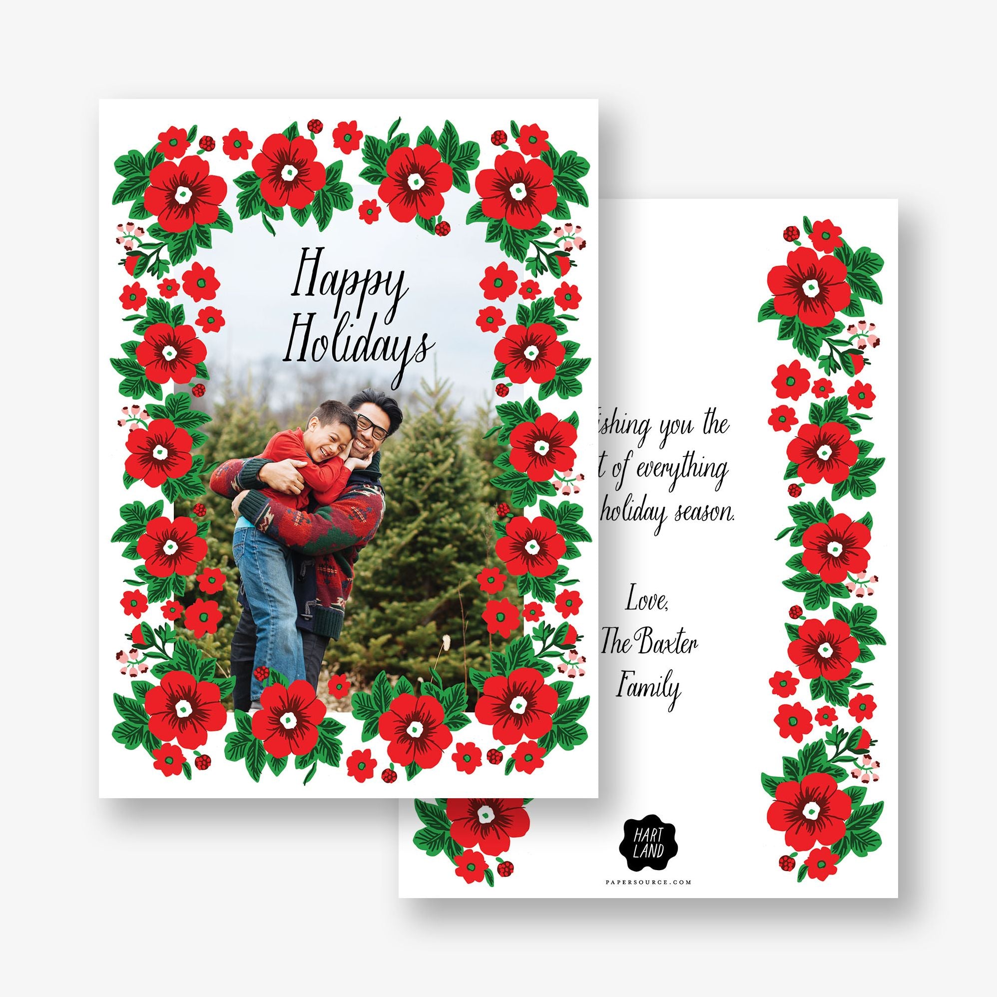 Poinsettias Holiday Photo Card - Image 2