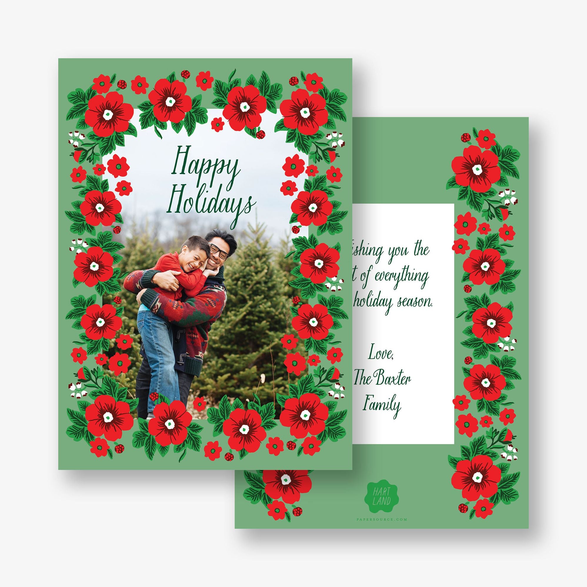 Poinsettias Holiday Photo Card - Image 4