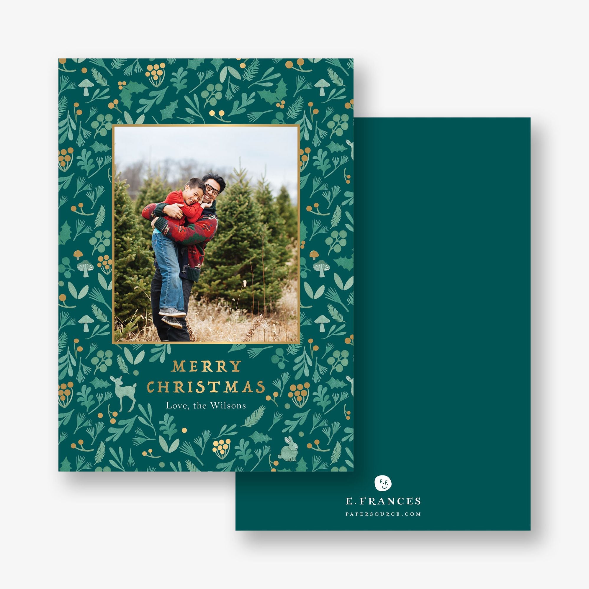 Winter Forest Foil Holiday Photo Card - Image 2