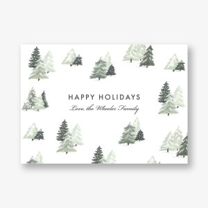 Green Trees Holiday Photo Card