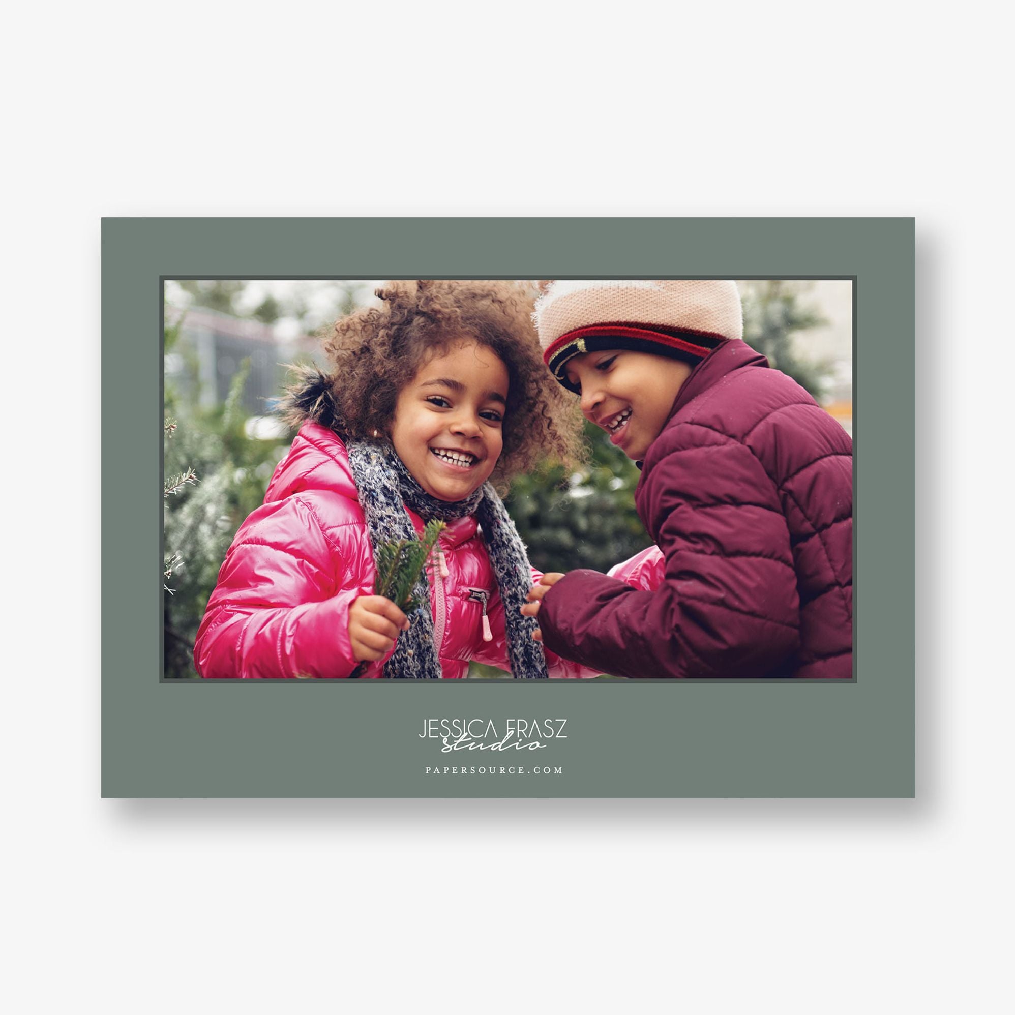 Green Trees Holiday Photo Card - Image 2