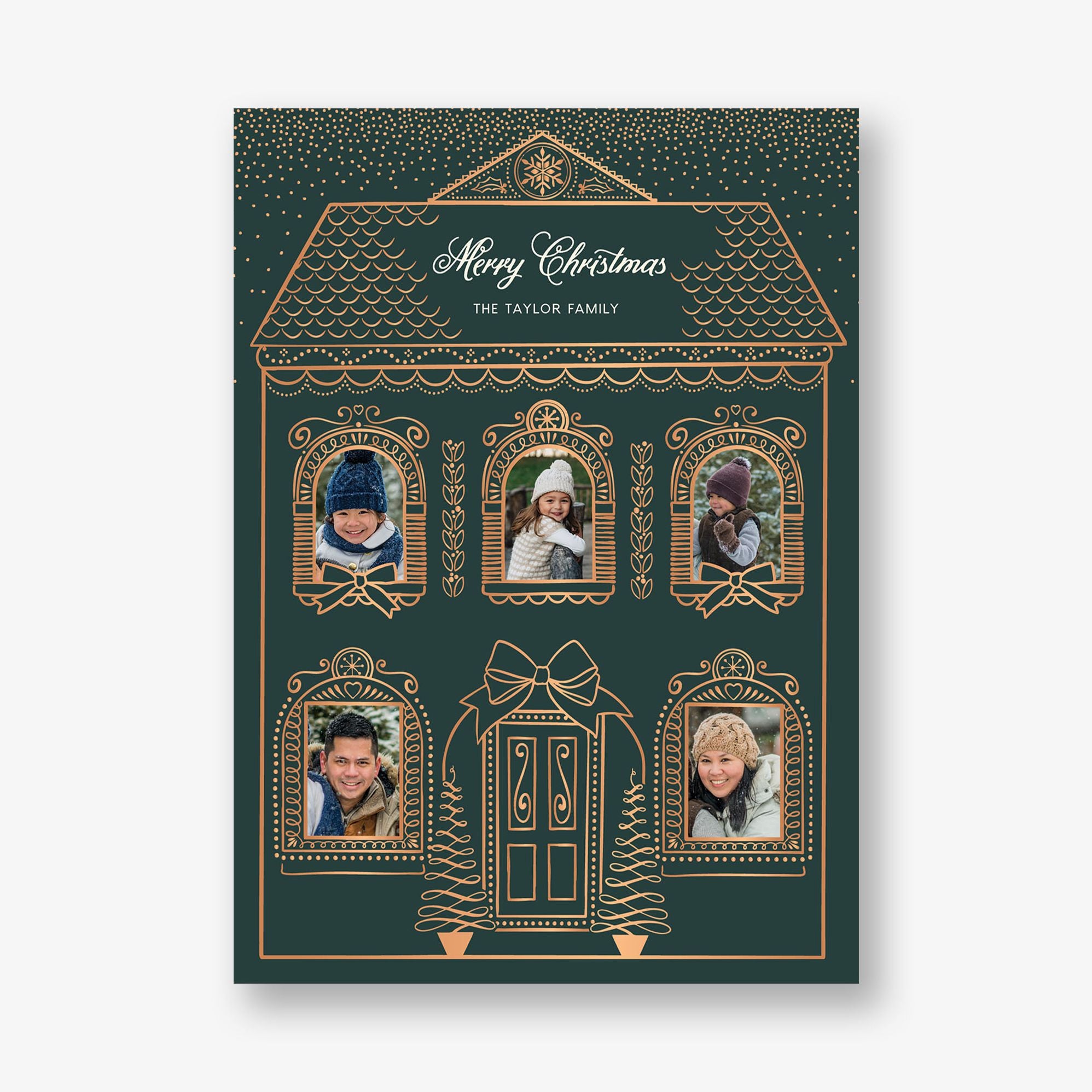 Gingerbread House Foil Holiday Photo Card - Image 2