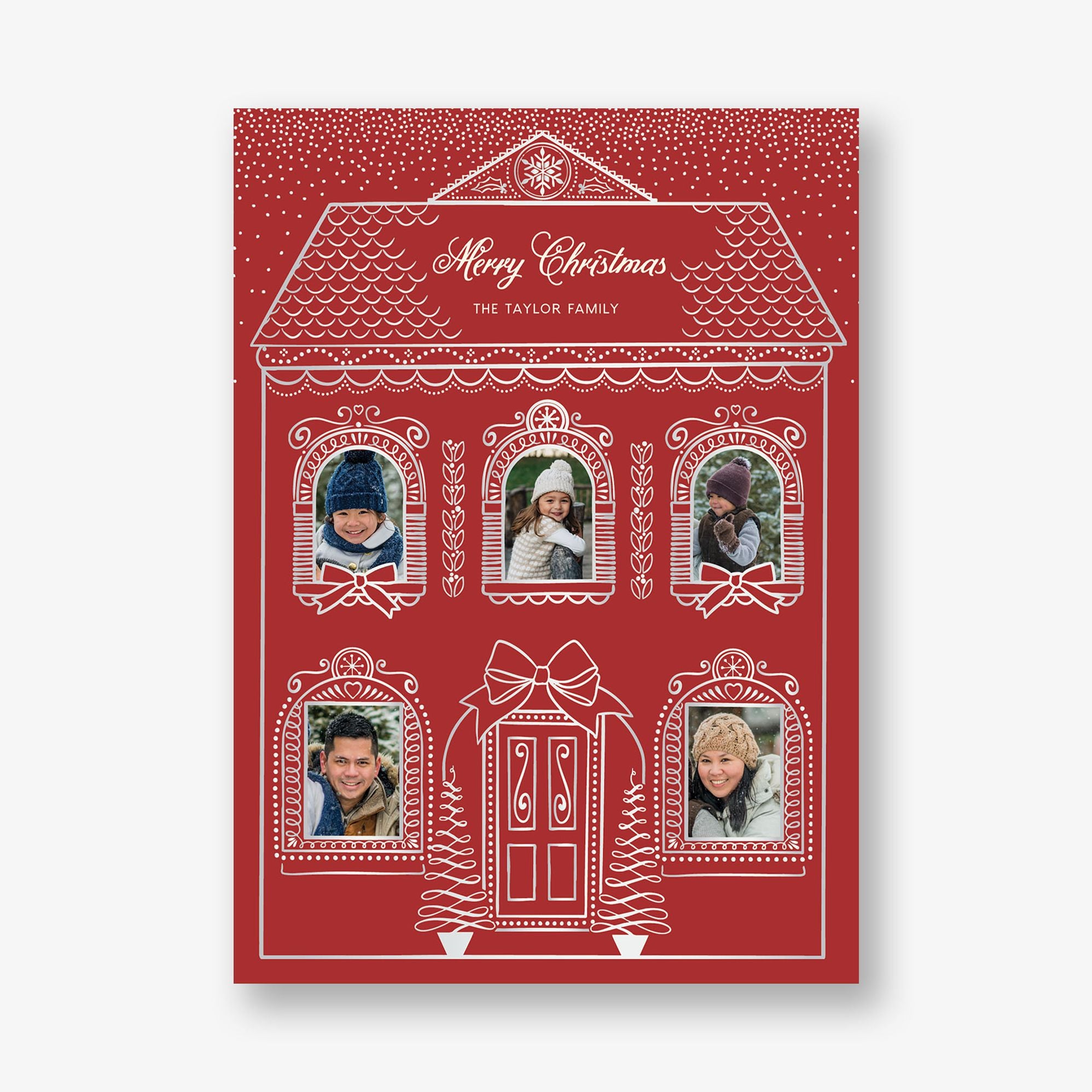 Gingerbread House Foil Holiday Photo Card - Image 3