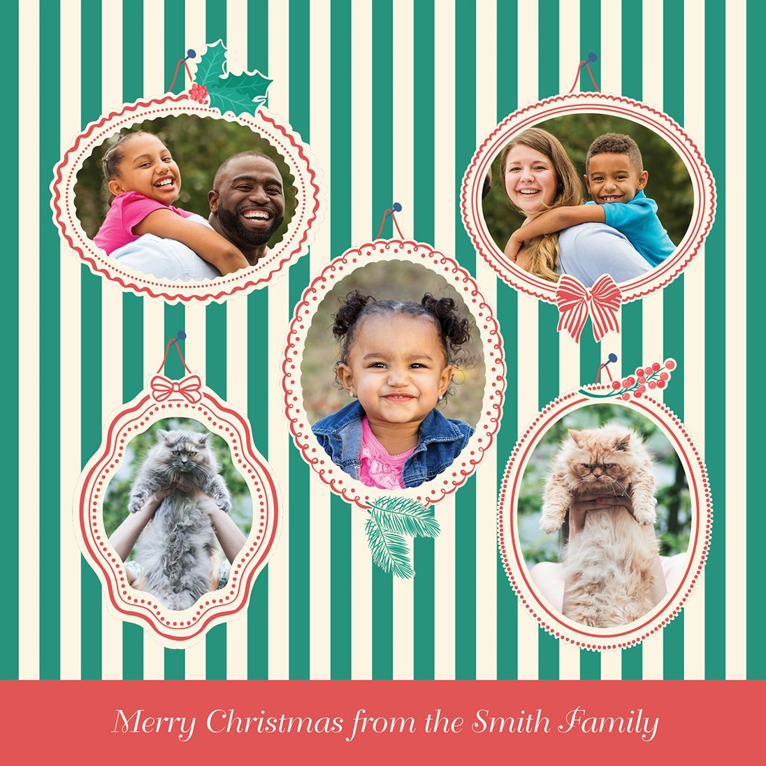 Candy Stripes Holiday Photo Card - Image 2
