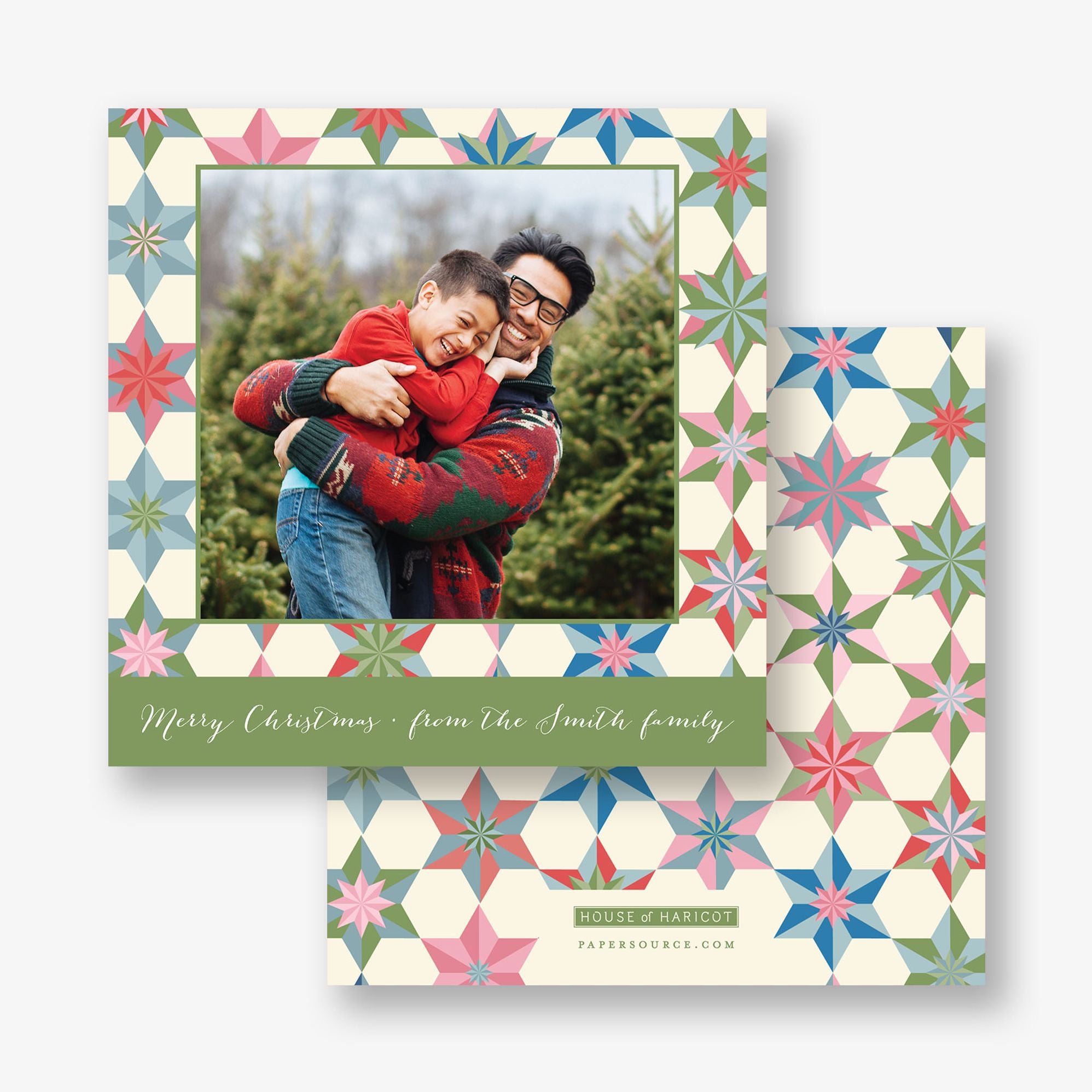 Quilted Stars Holiday Photo Card - Image 3