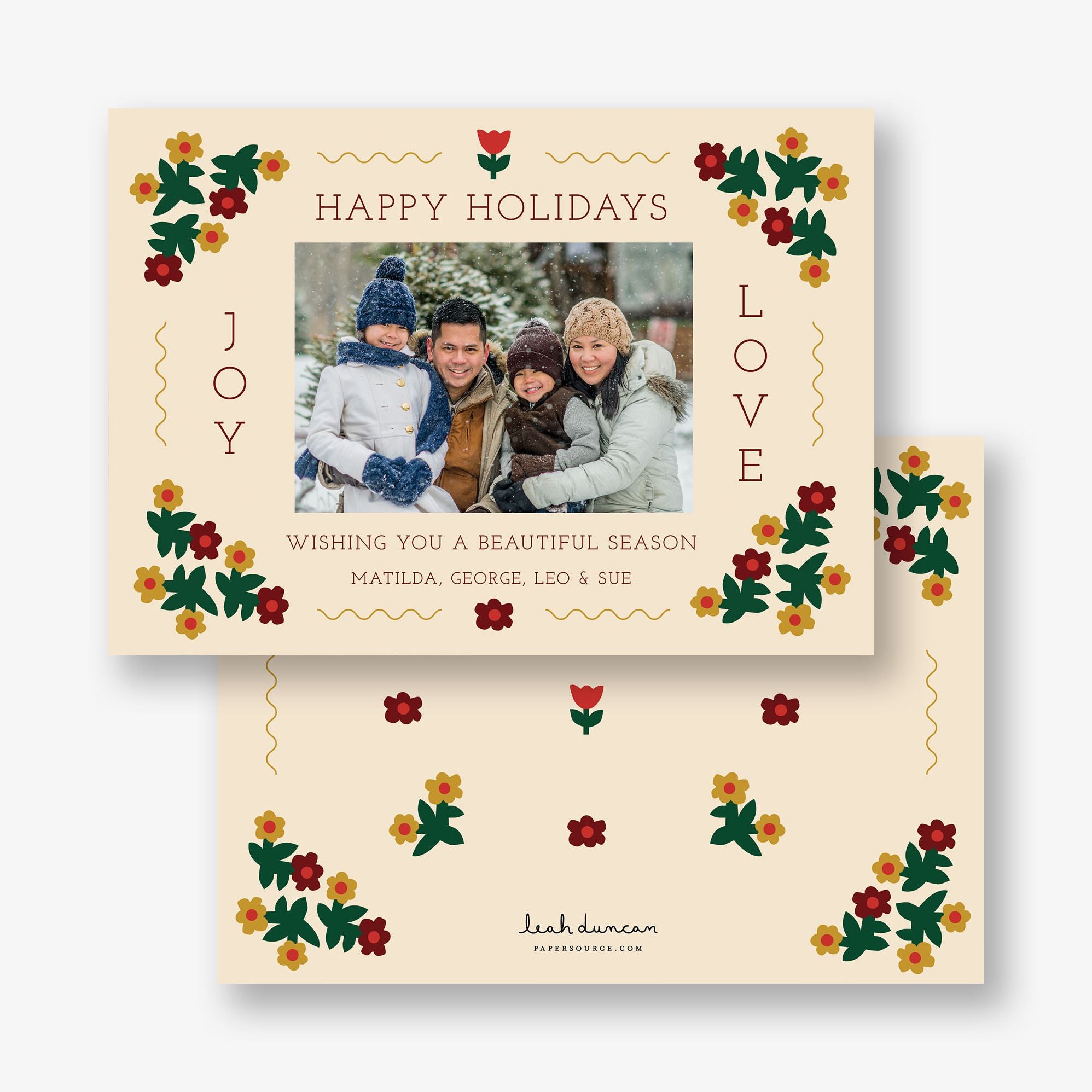 Folksy Floral Holiday Photo Card - Image 3