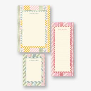 Diagonal Stripes Personalized Mixed Notepad Set