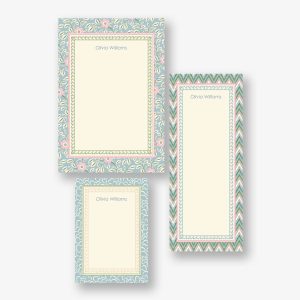 Vintage Flower Press Personalized Mixed Notepad Set