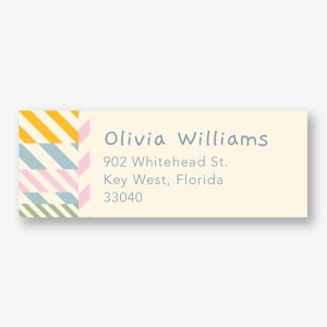 Diagonal Stripes Return Address Label