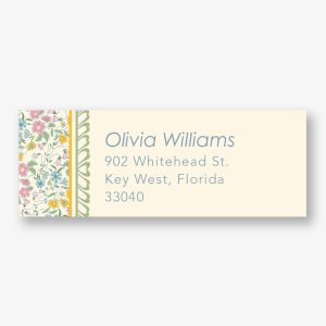 Vintage Flower Press Return Address Label