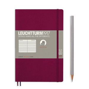 Leuchtturm Port Red Ruled Page Softcover Paperback Notebook