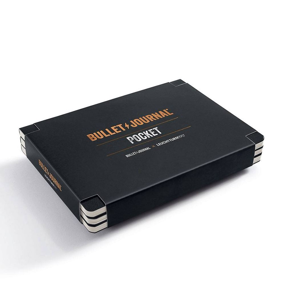 Leuchtturm Bullet Journal Pocket. dotted. black. 3-pack
