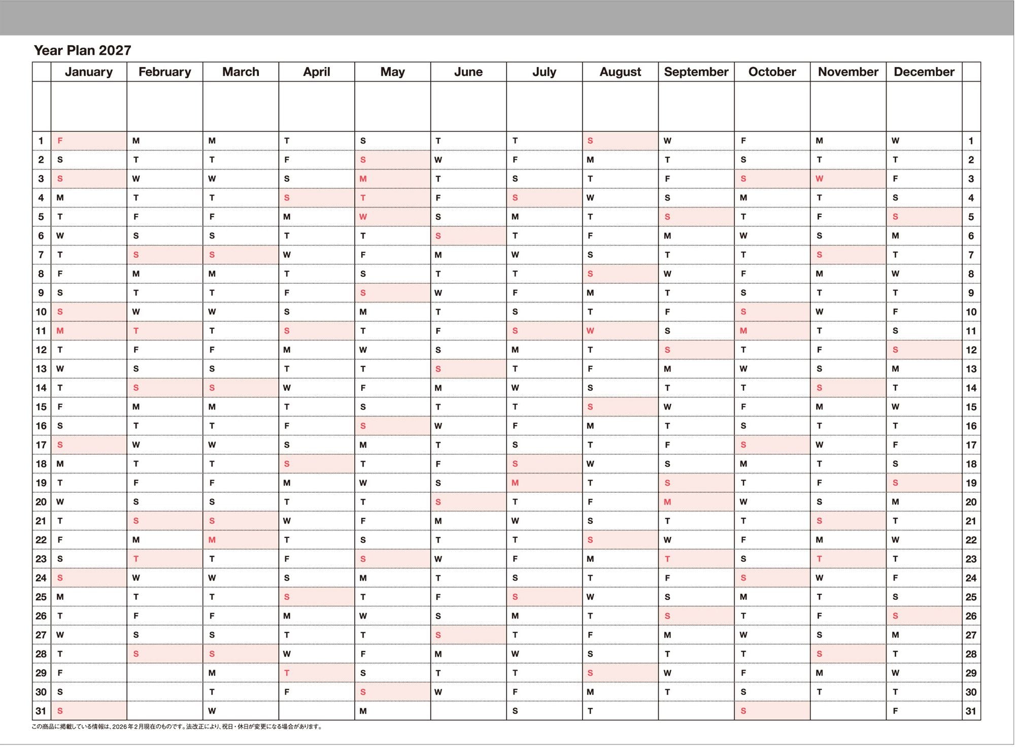 2027 Marks Yellow Jan Start S Weekly Desk Planner - Image 3