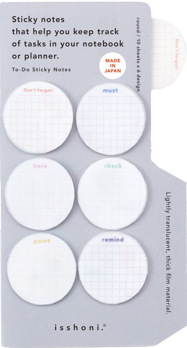 isshoni. To-Do Sticky Notes Round