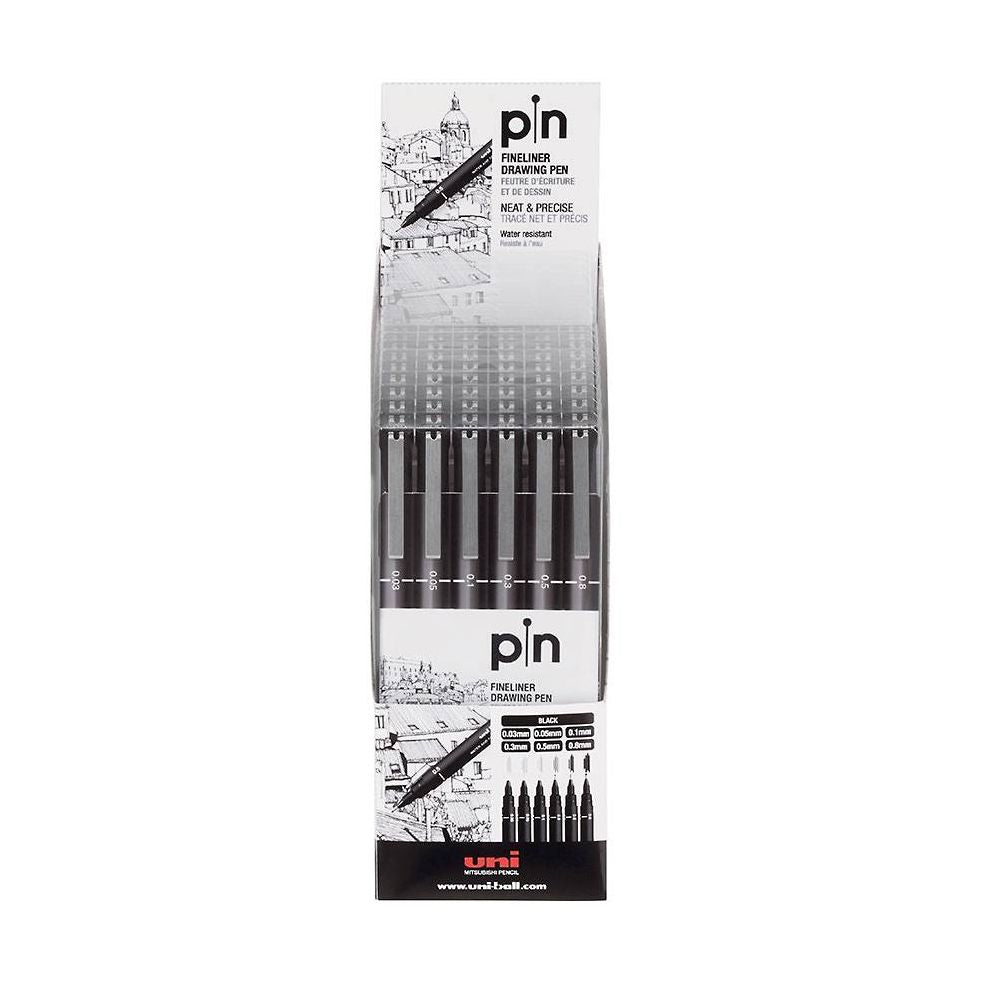 uni Pin Black Fineliner Pen Set - Image 2