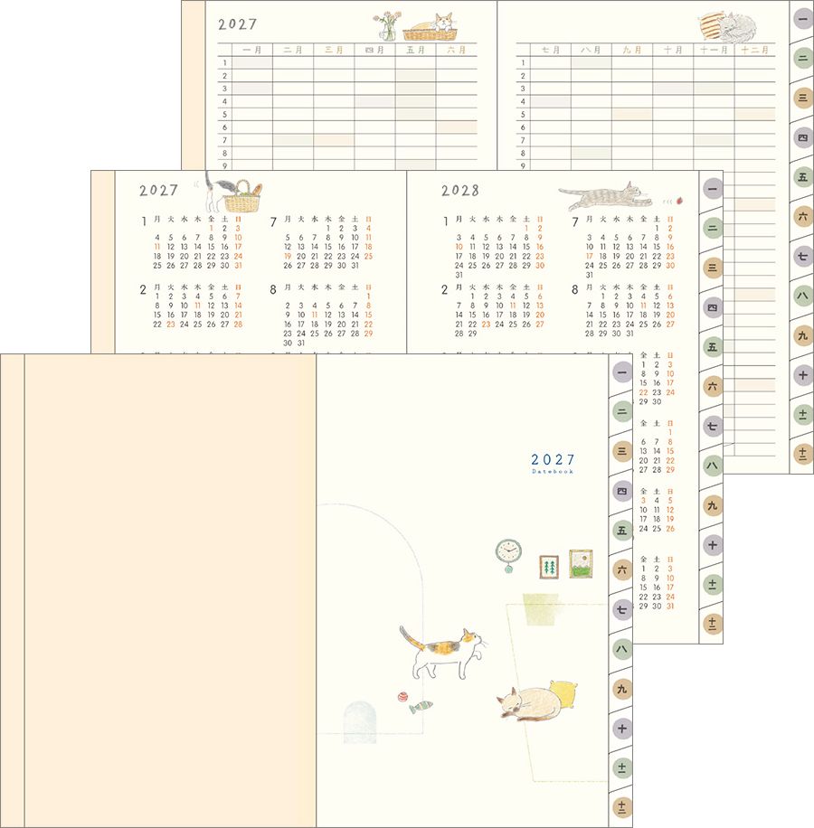 2027 Midori Pocket Diary Mini Cat - Image 5