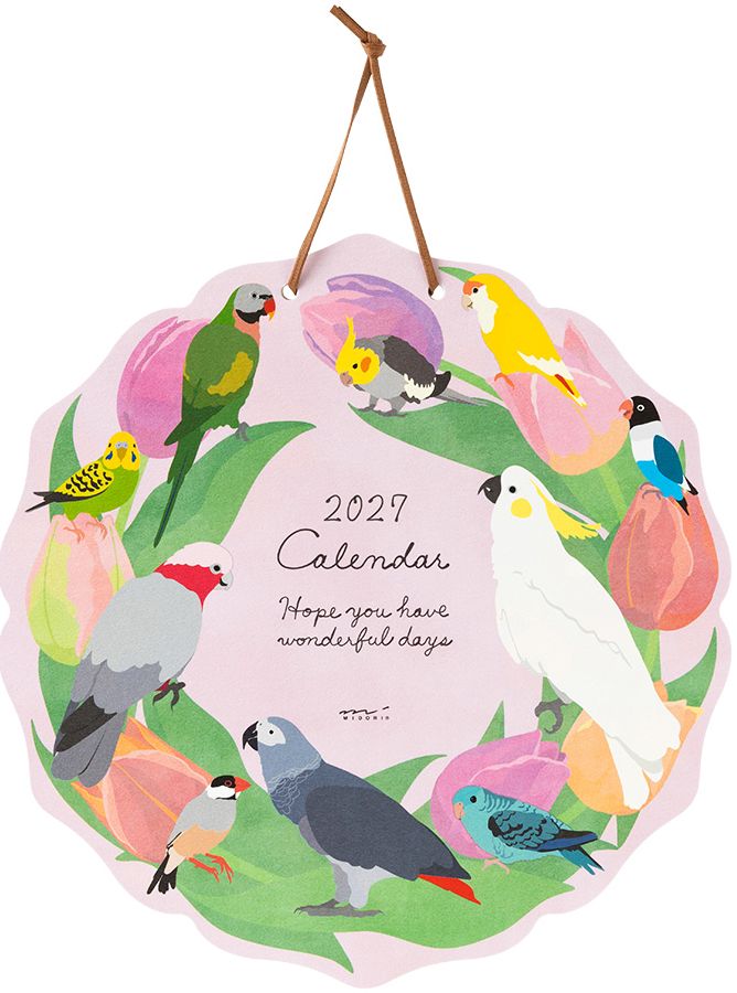 2027 Midori Calendar Wall Hanging Die Cut Bird - Image 2
