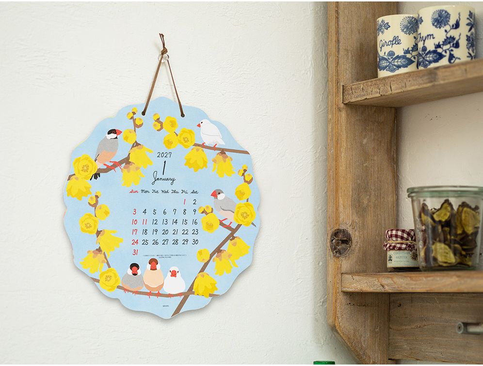 2027 Midori Calendar Wall Hanging Die Cut Bird - Image 4