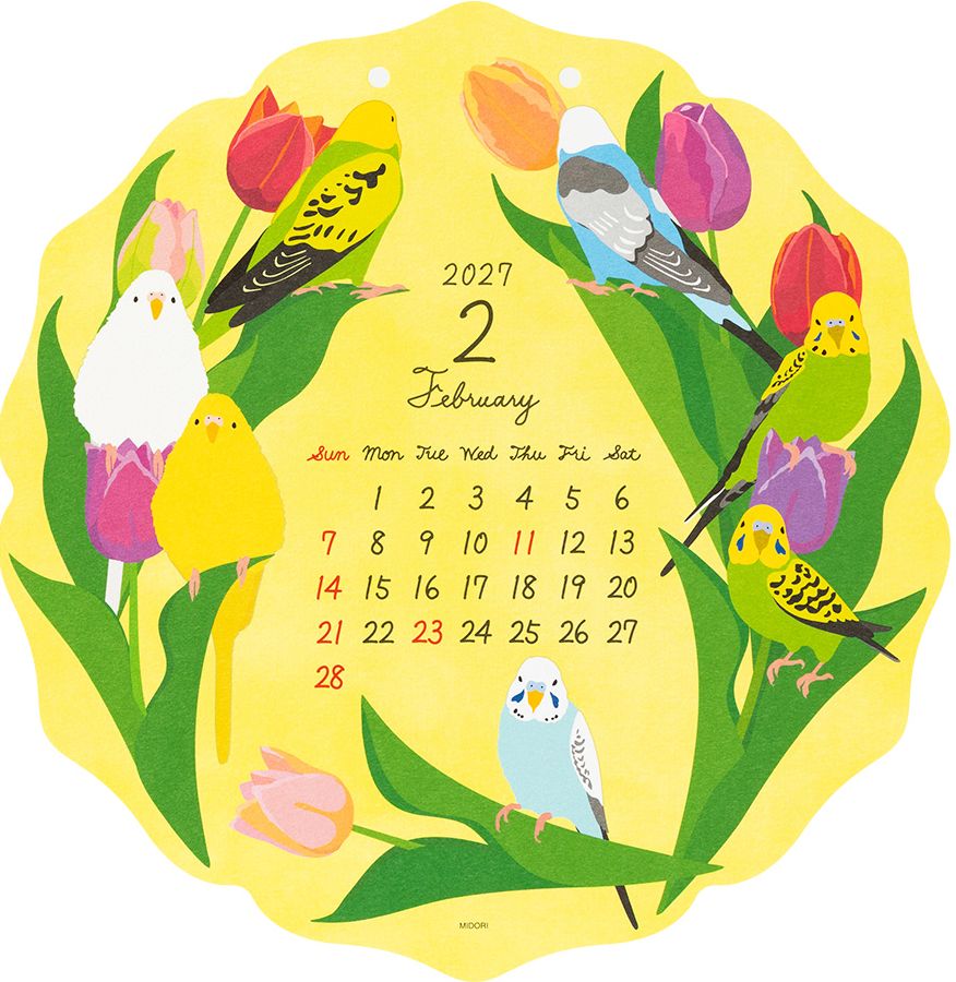 2027 Midori Calendar Wall Hanging Die Cut Bird - Image 5
